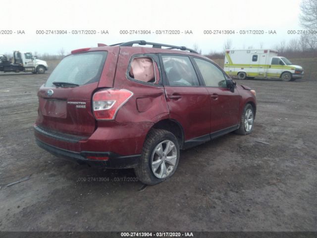 JF2SJABC5GH531484 - 2016 SUBARU FORESTER 2.5I Red photo 4