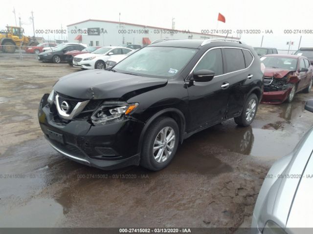 KNMAT2MV8FP511002 - 2015 NISSAN ROGUE S/SL/SV Black photo 2