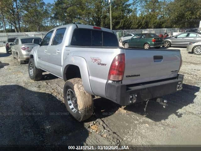 3TMJU62N08M062964 - 2008 TOYOTA TACOMA DOUBLE CAB PRERUNNER Silver photo 3