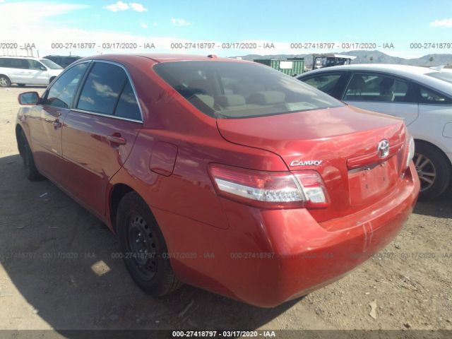 4T4BF3EK1AR034785 - 2010 TOYOTA CAMRY SE/LE/XLE Red photo 3