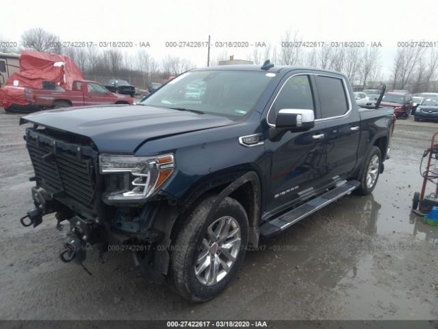 3GTU9DED2KG131410 - 2019 GMC SIERRA K1500 SLT Blue photo 2