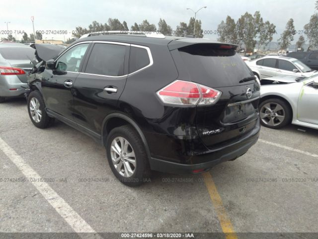 KNMAT2MT5GP717829 - 2016 NISSAN ROGUE S/SL/SV Black photo 3