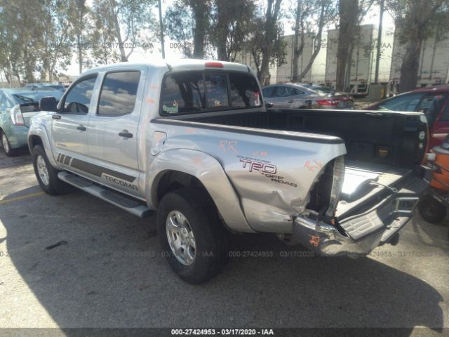 5TEJU62NX8Z509626 - 2008 TOYOTA TACOMA DOUBLE CAB PRERUNNER Silver photo 3