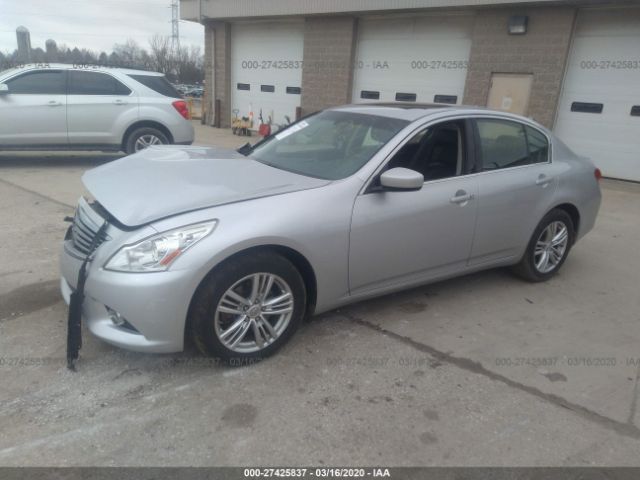 JN1CV6AR1CM676522 - 2012 INFINITI G37  Silver photo 2