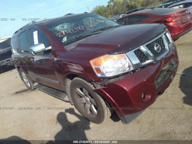 5N1BA0ND3CN605148 - 2012 NISSAN ARMADA SV/SL/PLATINUM Red photo 1