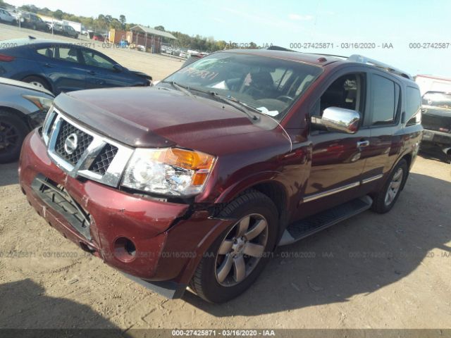 5N1BA0ND3CN605148 - 2012 NISSAN ARMADA SV/SL/PLATINUM Red photo 2