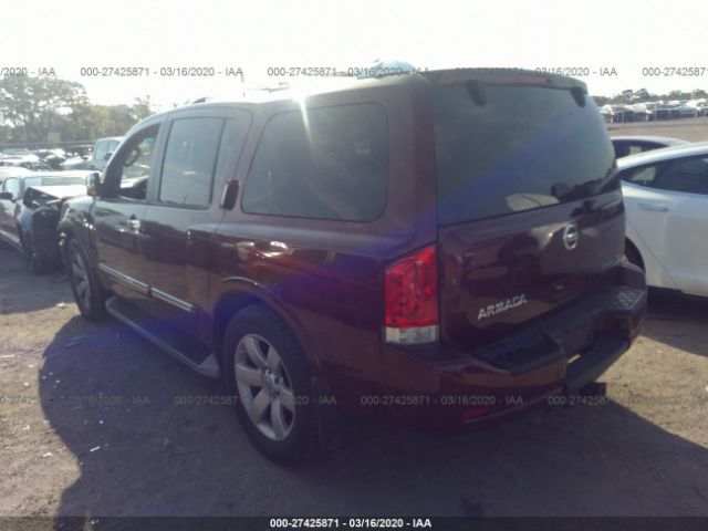 5N1BA0ND3CN605148 - 2012 NISSAN ARMADA SV/SL/PLATINUM Red photo 3