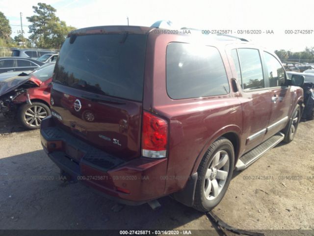 5N1BA0ND3CN605148 - 2012 NISSAN ARMADA SV/SL/PLATINUM Red photo 4