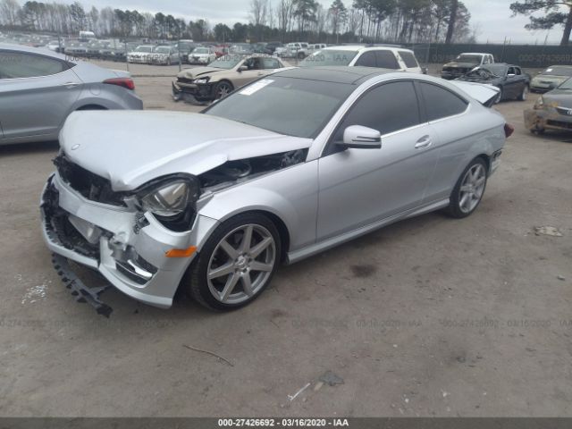 WDDGJ8JB3DG031854 - 2013 MERCEDES-BENZ C 350 4MATIC Silver photo 2