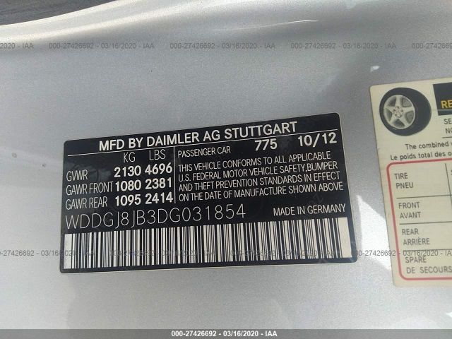 WDDGJ8JB3DG031854 - 2013 MERCEDES-BENZ C 350 4MATIC Silver photo 9