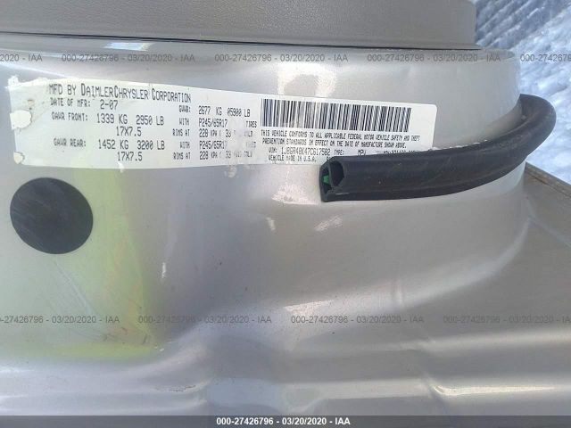 1J8GR48K47C617582 - 2007 JEEP GRAND CHEROKEE LAREDO/COLUMBIA/FREEDOM 银色 照片 9