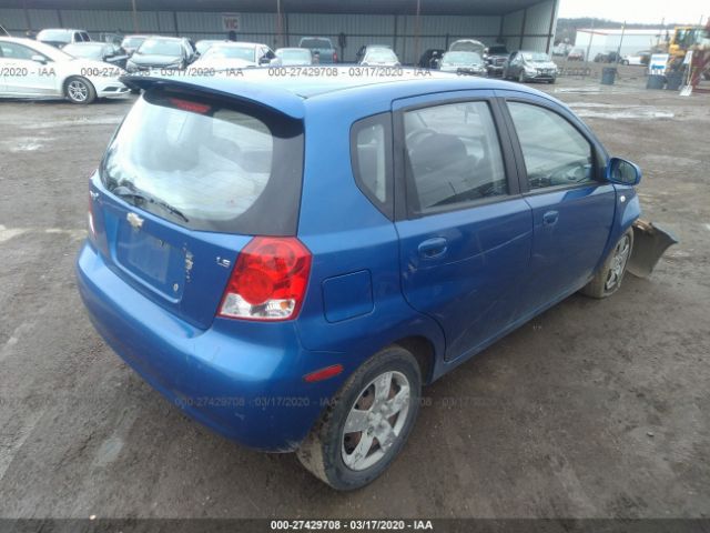 KL1TD66607B765361 - 2007 CHEVROLET AVEO LS Blue photo 4