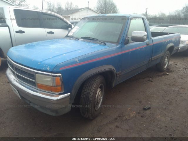 1B7FL26X1NS543418 - 1992 DODGE DAKOTA  Blue photo 2