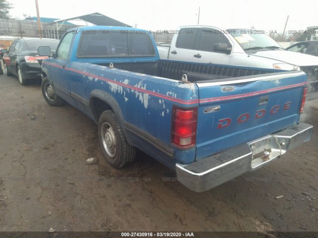 1B7FL26X1NS543418 - 1992 DODGE DAKOTA  Blue photo 3