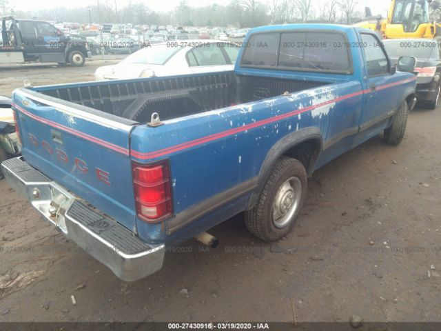 1B7FL26X1NS543418 - 1992 DODGE DAKOTA  Blue photo 4