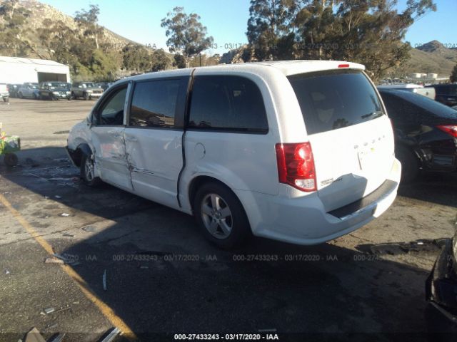 2C4RDGCGXCR347147 - 2012 DODGE GRAND CARAVAN SXT White photo 3