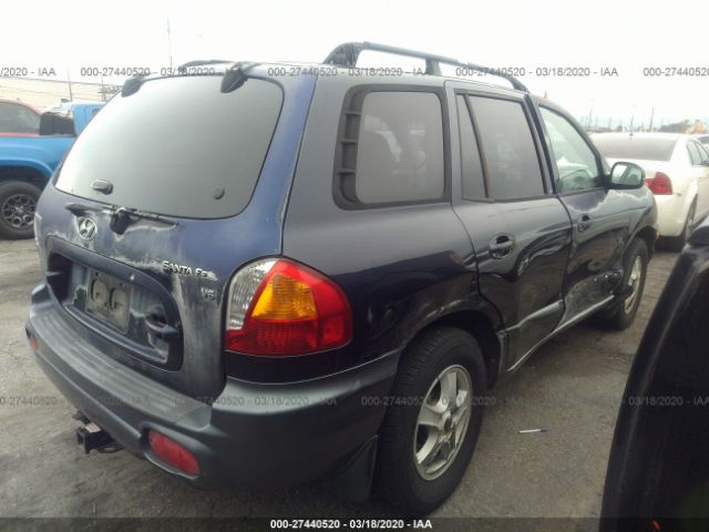 KM8SC13D14U675452 - 2004 HYUNDAI SANTA FE GLS/LX Blue photo 4