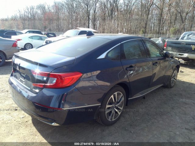 1HGCV3F47KA016978 - 2019 HONDA ACCORD HYBRID EX Blue photo 4