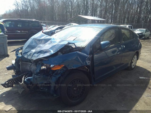 JHMZE2H34ES002993 - 2014 HONDA INSIGHT  Blue photo 2