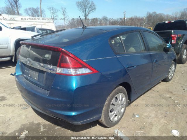 JHMZE2H34ES002993 - 2014 HONDA INSIGHT  Blue photo 4