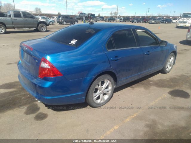 3FAHP0HA2CR207737 - 2012 FORD FUSION SE Blue photo 4