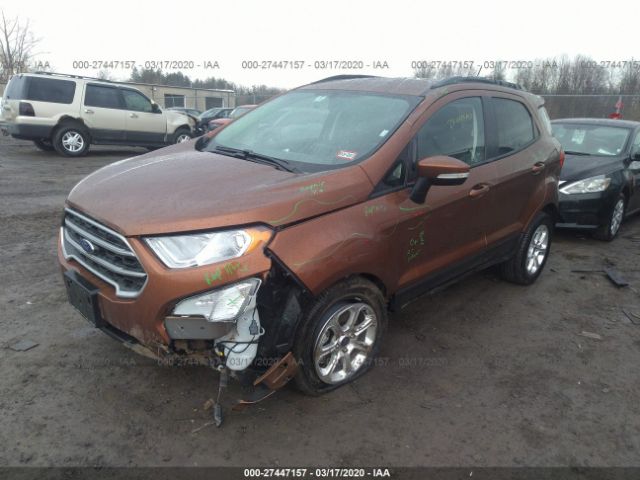 MAJ6S3GLXKC295914 - 2019 FORD ECOSPORT SE Orange photo 2