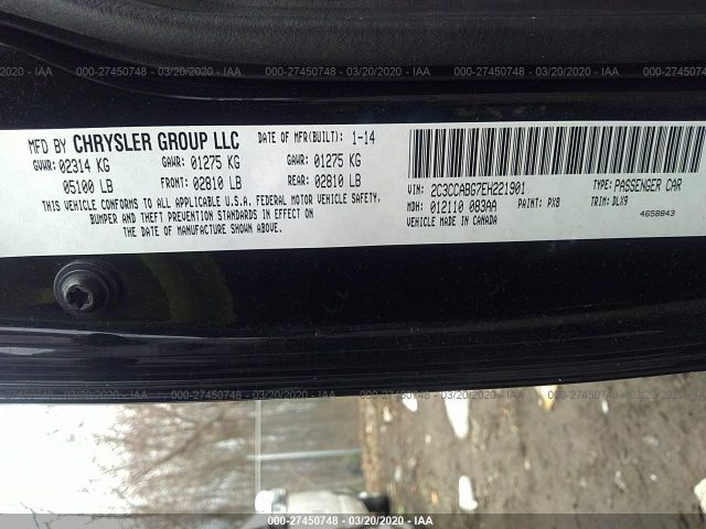 2C3CCABG7EH221901 - 2014 CHRYSLER 300 S Black photo 9