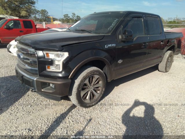 1FTEW1EF7FFC11886 - 2015 FORD F150 SUPERCREW Black photo 2