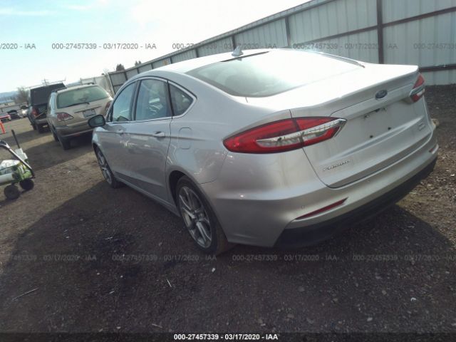 3FA6P0CD2KR150687 - 2019 FORD FUSION SEL Gray photo 3