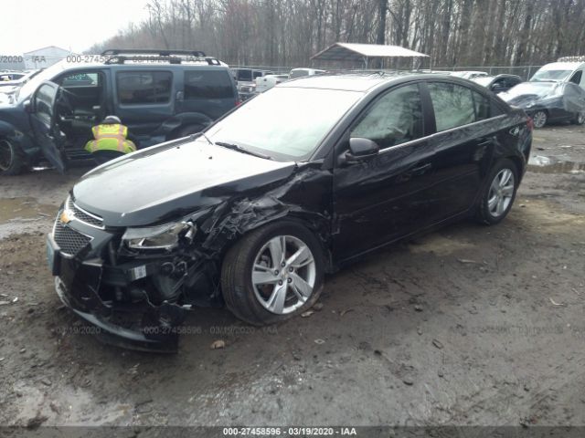 1G1P75SZ4E7444279 - 2014 CHEVROLET CRUZE  Black photo 2