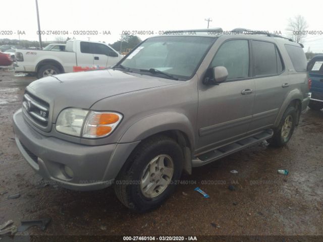 5TDZT38A52S080540 - 2002 TOYOTA SEQUOIA LIMITED Silver photo 2