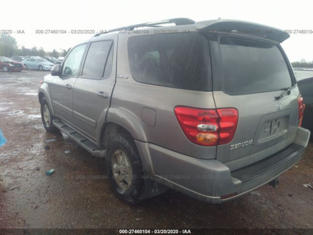 5TDZT38A52S080540 - 2002 TOYOTA SEQUOIA LIMITED Silver photo 3