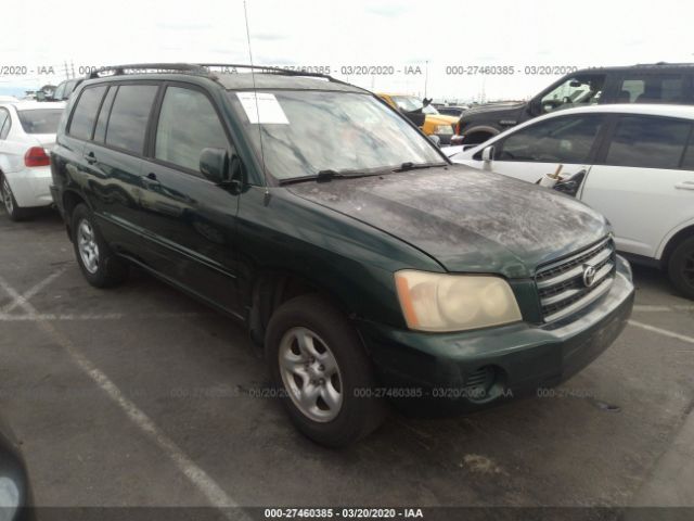 JTEGD21A130055191 - 2003 TOYOTA HIGHLANDER  Green photo 1