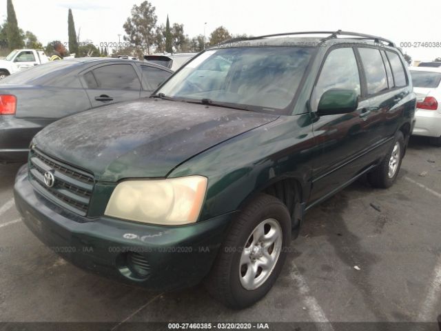 JTEGD21A130055191 - 2003 TOYOTA HIGHLANDER  Green photo 2