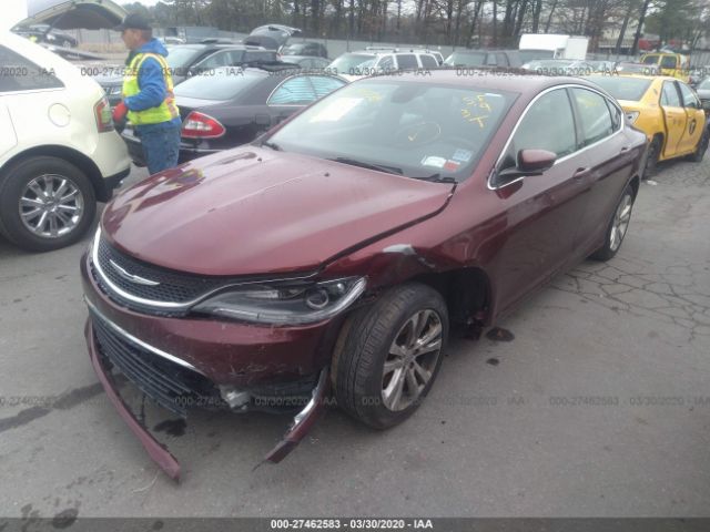 1C3CCCABXFN688952 - 2015 CHRYSLER 200 LIMITED Red photo 2