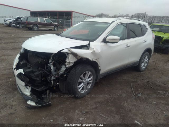 KNMAT2MV6FP536299 - 2015 NISSAN ROGUE S/SL/SV White photo 2