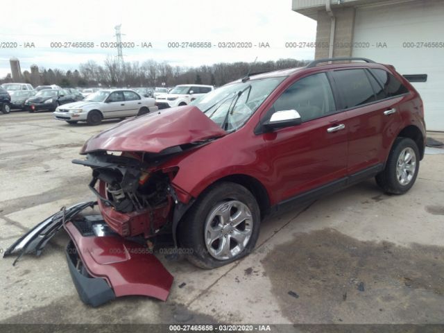 2FMDK4JC2DBA49079 - 2013 FORD EDGE SEL Red photo 2