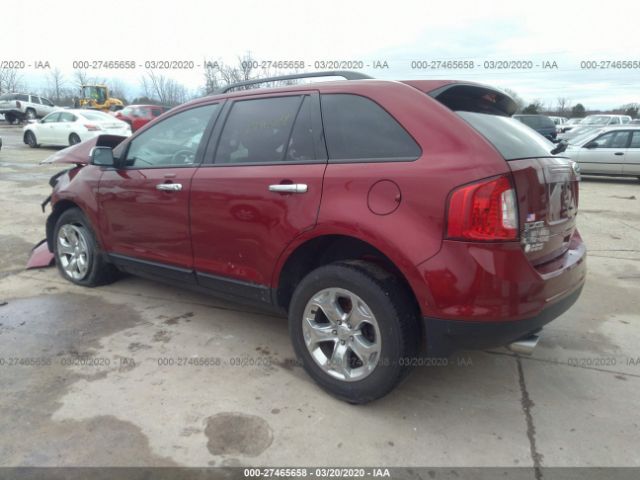 2FMDK4JC2DBA49079 - 2013 FORD EDGE SEL Red photo 3