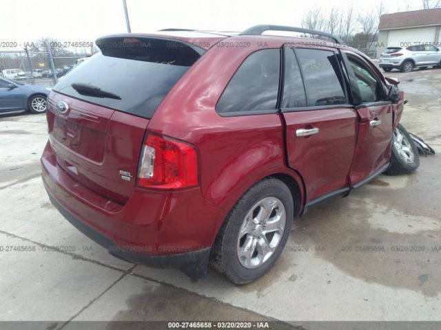 2FMDK4JC2DBA49079 - 2013 FORD EDGE SEL Red photo 4