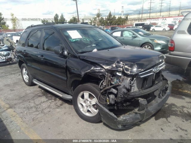 KNDJF724977303825 - 2007 KIA SPORTAGE LX Black photo 1