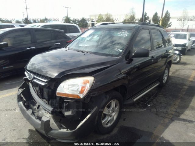 KNDJF724977303825 - 2007 KIA SPORTAGE LX Black photo 2
