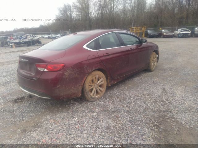 1C3CCCAB0FN616898 - 2015 CHRYSLER 200 LIMITED Maroon photo 4