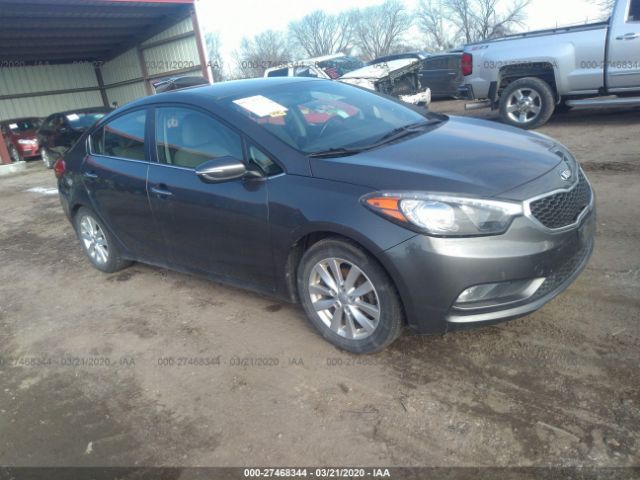 KNAFX4A89E5095408 - 2014 KIA FORTE EX Gray photo 1