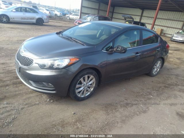 KNAFX4A89E5095408 - 2014 KIA FORTE EX Gray photo 2