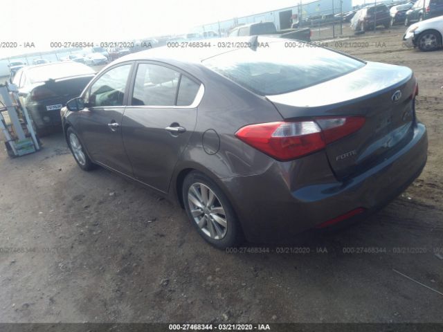 KNAFX4A89E5095408 - 2014 KIA FORTE EX Gray photo 3