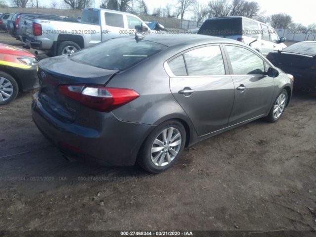 KNAFX4A89E5095408 - 2014 KIA FORTE EX Gray photo 4