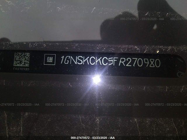 1GNSKCKC5FR270980 - 2015 CHEVROLET TAHOE K1500 LTZ Black photo 9