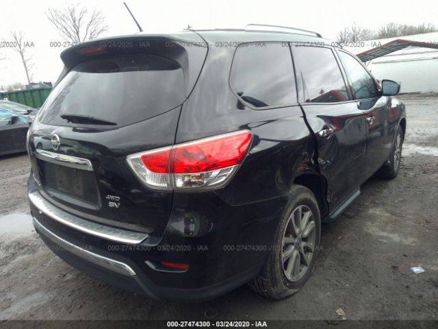 5N1AR2MM7EC707407 - 2014 NISSAN PATHFINDER S/SV/SL/PLATINUM Black photo 4