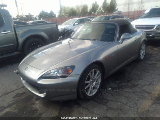 JHMAP21438S000344 - 2008 HONDA S2000  Silver photo 2