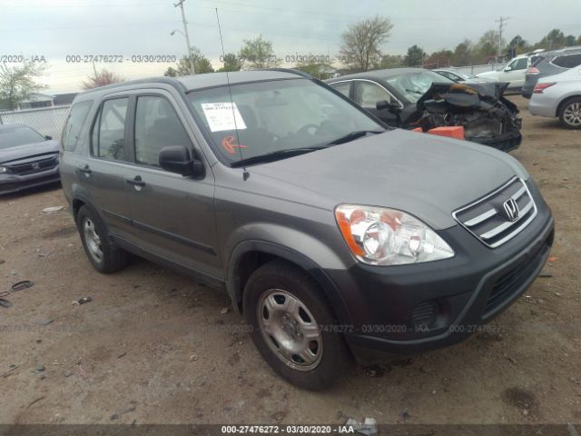 JHLRD68556C009298 - 2006 HONDA CR-V LX Gray photo 1